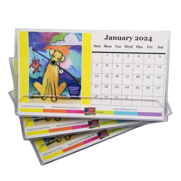 2024 Desktop Art Calendar   15 months acrylic case Qt 3