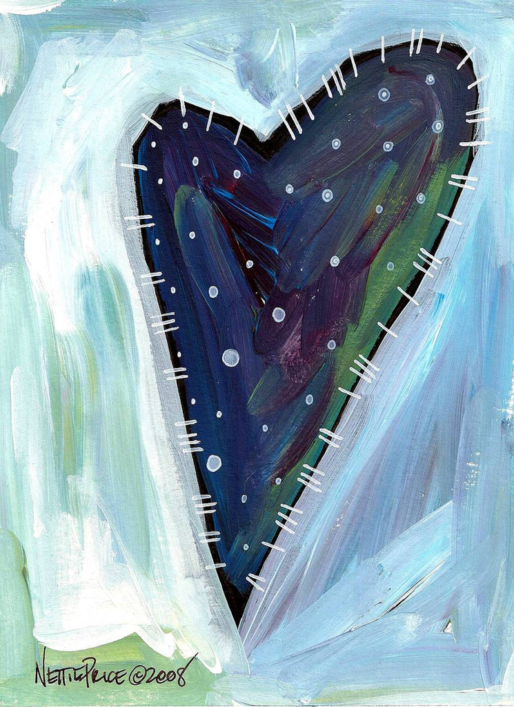 Blue Heart Sparkling Art Print