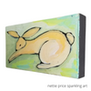Little Peach Bunny Rabbit Original Acrylic Painting 3x6x1 Canvas