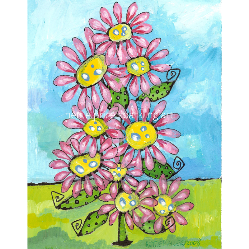 Daisy Tree Too Sparkling Art Print