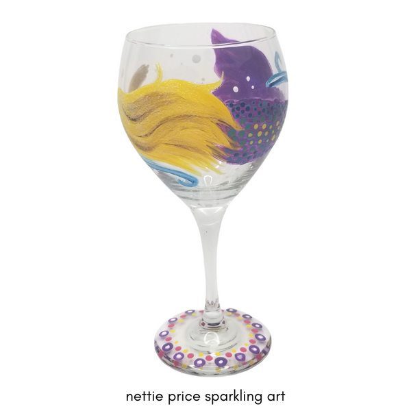Sparkling Mermaid Hand Painted Wineglass